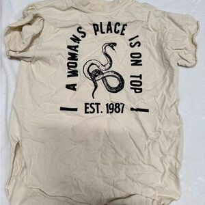 Women's Cream Snake Graphic Tee